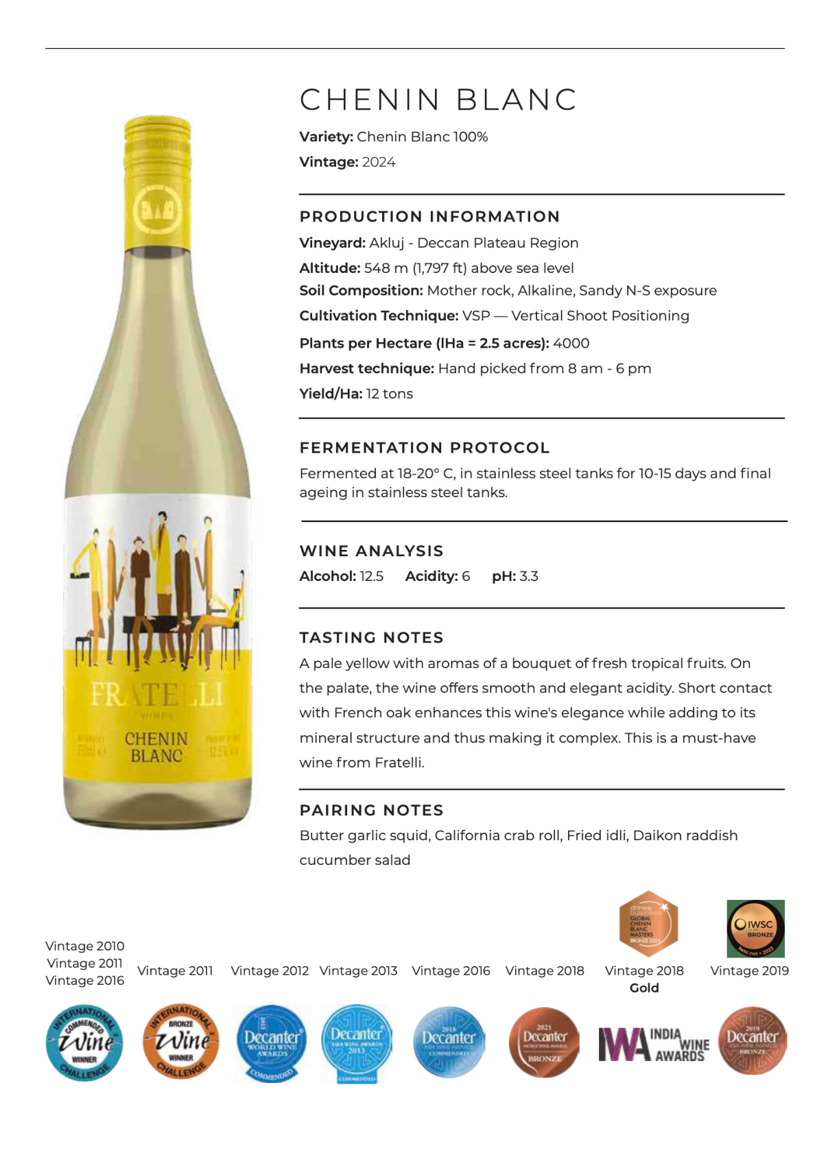 Fratelli Chenin Blanc Indian white wine - LCBO Ontario