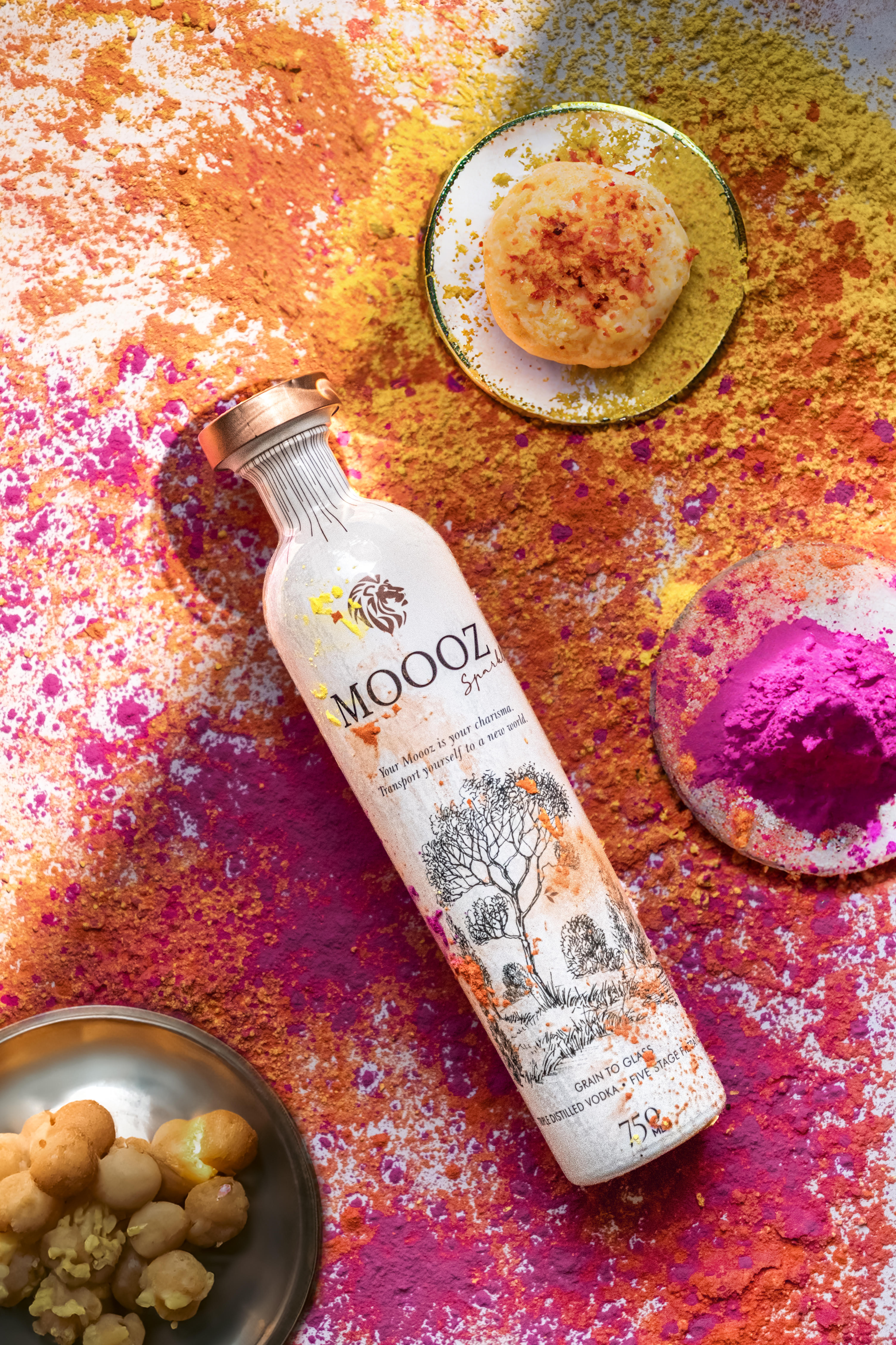 Festival celebration with Indian spirits and vibrant Holi colours