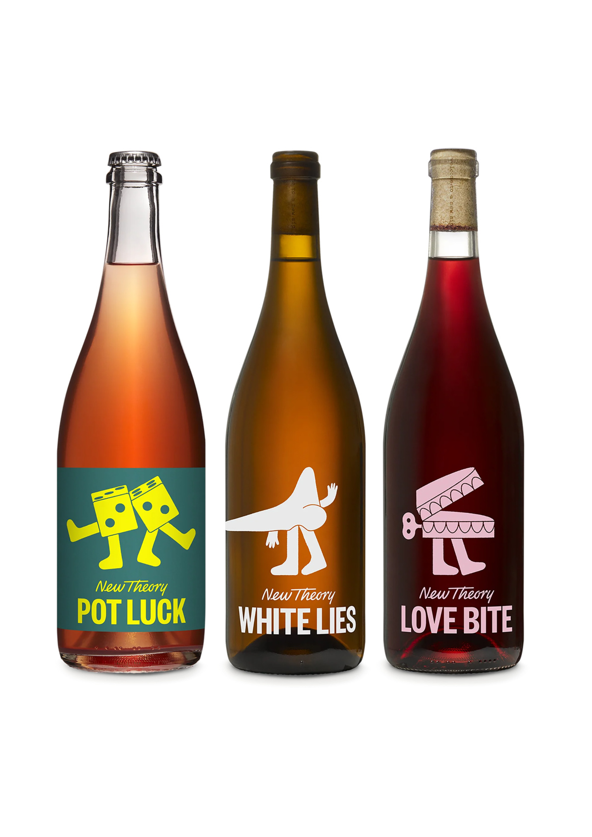 New Theory Wines South African lineup - Pot Luck, White Lies, Love Bite